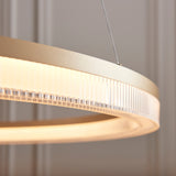 Ilmerton Ribbed Hoop LED Pendant - Brushed Gold Plated
