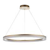Ilmerton Ribbed Hoop LED Pendant - Brushed Gold Plated