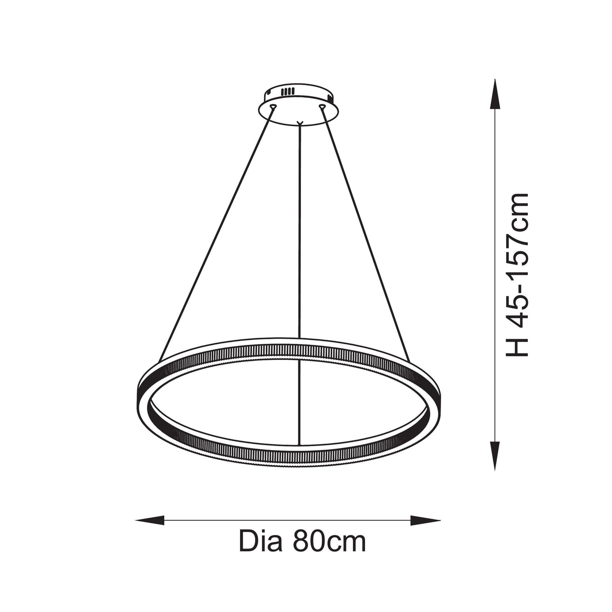 Ilmerton Ribbed Hoop LED Pendant - Brushed Gold Plated