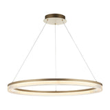 Ilmerton Ribbed Hoop LED Pendant - Brushed Gold Plated