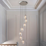 Quilbrook Cascade 7 Light Pendant - Bright Nickel Clear