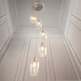 Quilbrook Cascade 7 Light Pendant - Bright Nickel Clear