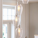 Quilbrook Cascade 7 Light Pendant - Bright Nickel Clear