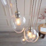 Quilbrook Cascade 7 Light Pendant - Bright Nickel Clear