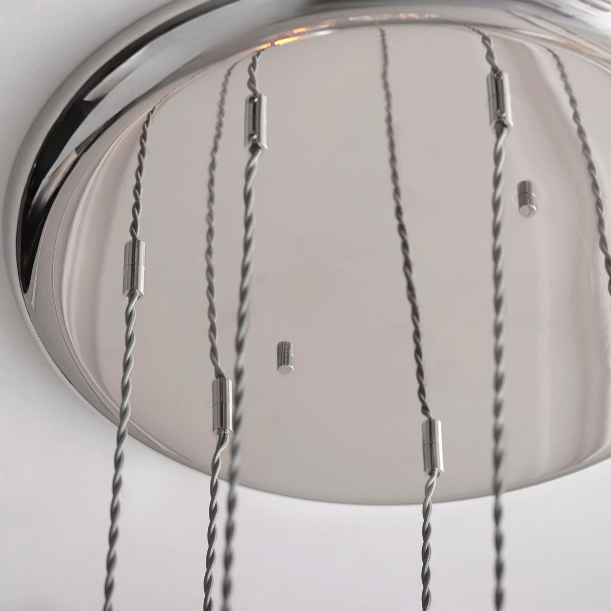 Quilbrook Cascade 7 Light Pendant - Bright Nickel Clear