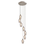 Quilbrook Cascade 7 Light Pendant - Bright Nickel Clear