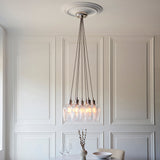 Quilbrook Cluster 7 Light Pendant - Bright Nickel Clear