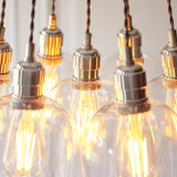 Quilbrook Cluster 7 Light Pendant - Bright Nickel Clear