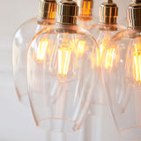 Quilbrook Cluster 7 Light Pendant - Bright Nickel Clear