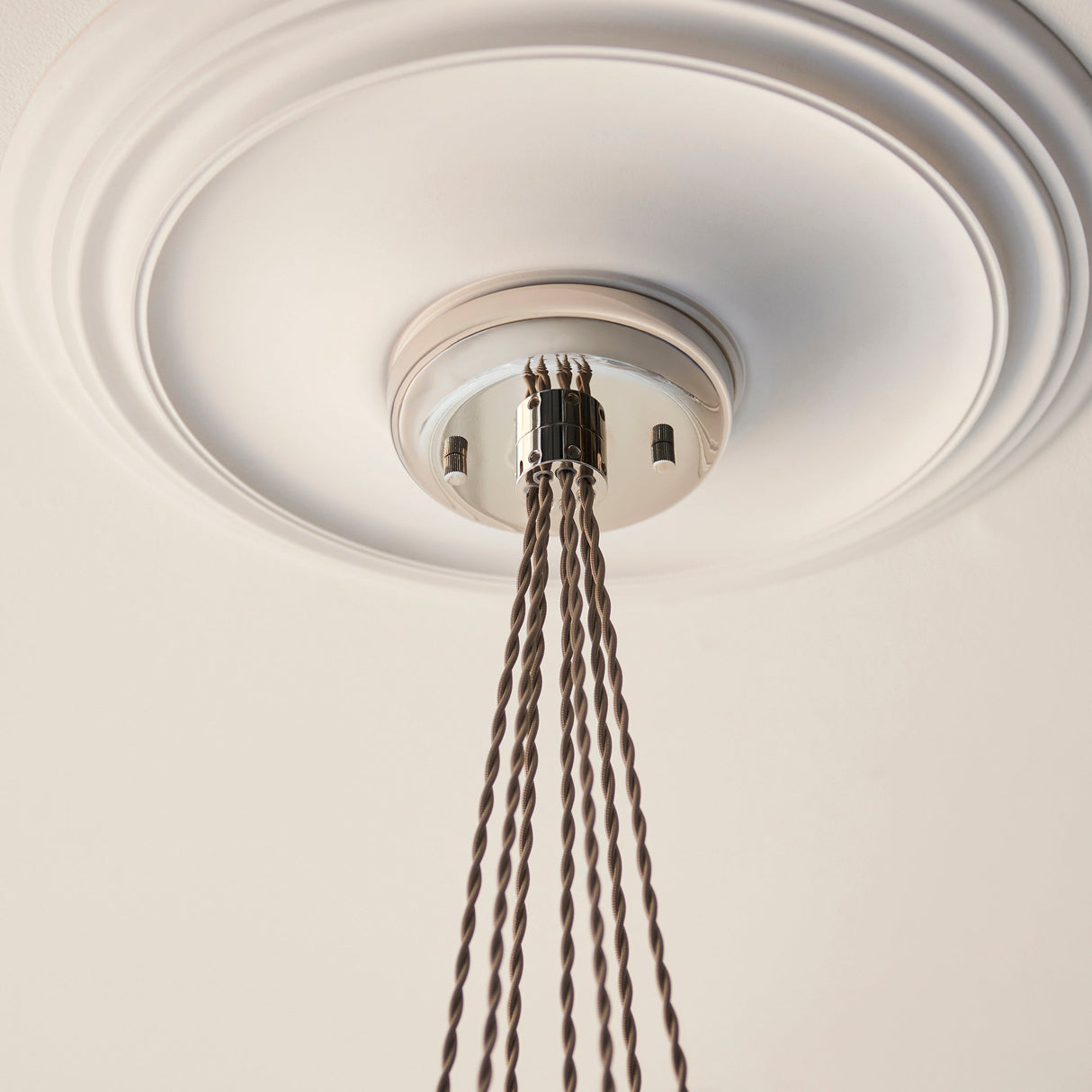 Quilbrook Cluster 7 Light Pendant - Bright Nickel Clear