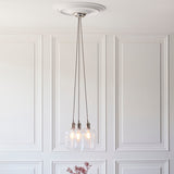 Quilbrook Cluster 3 Light Pendant - Bright Nickel Clear