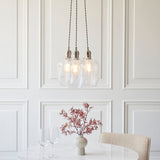 Quilbrook Cluster 3 Light Pendant - Bright Nickel Clear