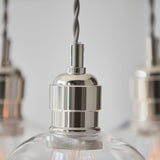 Quilbrook Cluster 3 Light Pendant - Bright Nickel Clear