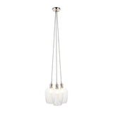 Quilbrook Cluster 3 Light Pendant - Bright Nickel Clear