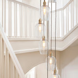 Quilbrook Cascade 13 Light Pendant - Antique Brass Clear