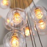 Quilbrook Cascade 13 Light Pendant - Antique Brass Clear