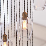 Quilbrook Cascade 13 Light Pendant - Antique Brass Clear