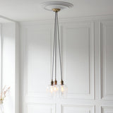 Quilbrook Cluster 3 Light Pendant - Antique Brass Clear