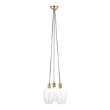 Quilbrook Cluster 3 Light Pendant - Antique Brass Clear