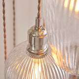 Fennhollow Ribbed Cascade 13 Light Pendant - Bright Nickel Clear