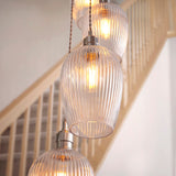 Fennhollow Ribbed Cascade 13 Light Pendant - Bright Nickel Clear
