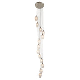 Fennhollow Ribbed Cascade 13 Light Pendant - Bright Nickel Clear