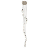 Fennhollow Ribbed Cascade 13 Light Pendant - Bright Nickel Clear