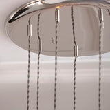 Fennhollow Ribbed Cascade 7 Light Pendant - Bright Nickel Clear