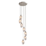 Fennhollow Ribbed Cascade 7 Light Pendant - Bright Nickel Clear