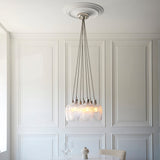 Fennhollow Ribbed Cluster 7 Light Pendant - Bright Nickel Clear
