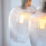 Fennhollow Ribbed Cluster 7 Light Pendant - Bright Nickel Clear