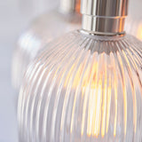 Fennhollow Ribbed Cluster 7 Light Pendant - Bright Nickel Clear