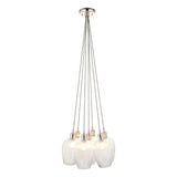 Fennhollow Ribbed Cluster 7 Light Pendant - Bright Nickel Clear