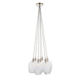 Fennhollow Ribbed Cluster 7 Light Pendant - Bright Nickel Clear