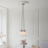 Fennhollow Ribbed Cluster 3 Light Pendant - Bright Nickel Clear