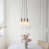 Fennhollow Ribbed Cluster 3 Light Pendant - Bright Nickel Clear