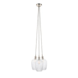 Fennhollow Ribbed Cluster 3 Light Pendant - Bright Nickel Clear
