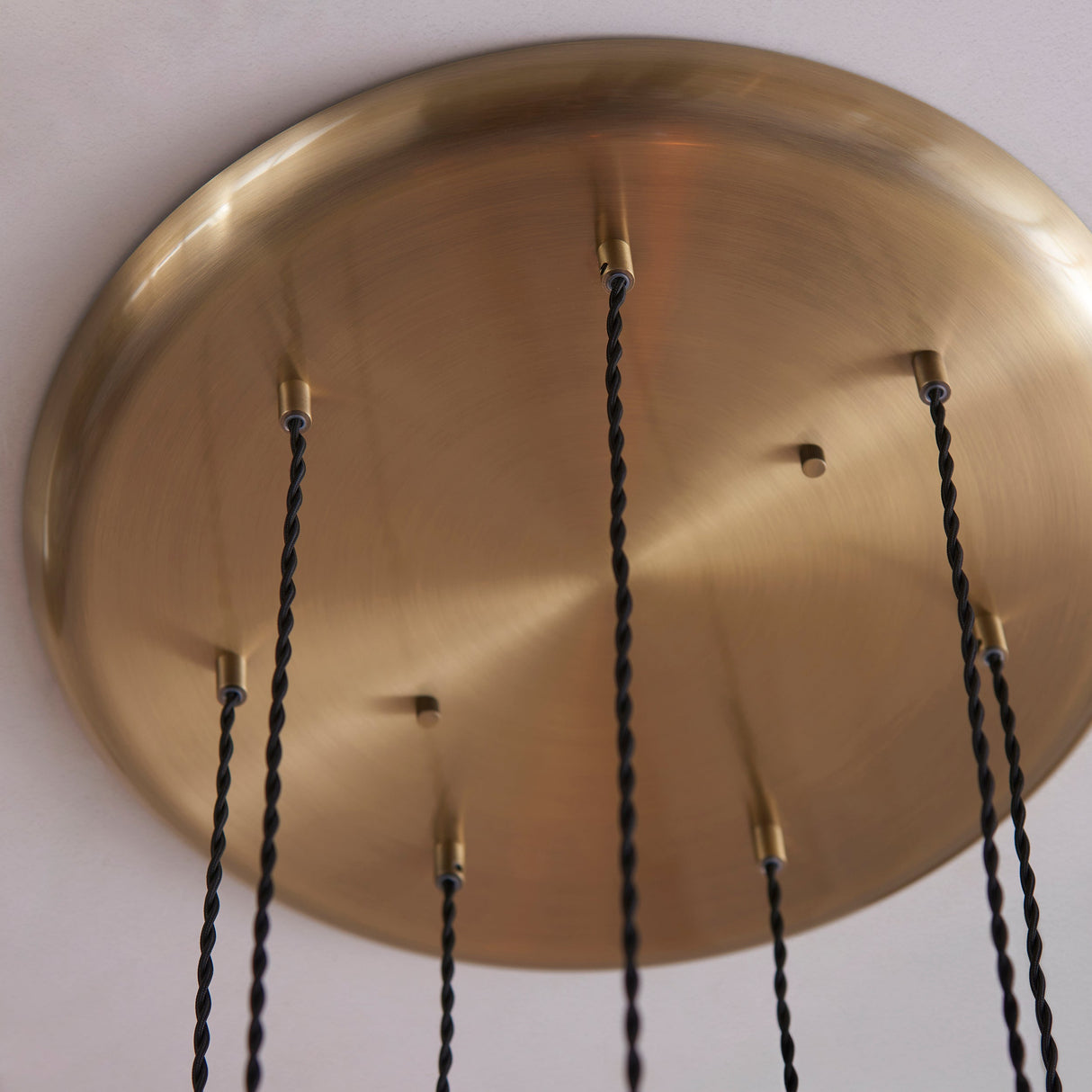 Fennhollow Ribbed Cascade 7 Light Pendant - Antique Brass Clear