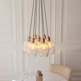 Fennhollow Ribbed Cluster 7 Light Pendant - Antique Brass Clear