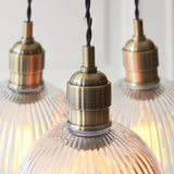 Fennhollow Ribbed Cluster 3 Light Pendant - Antique Brass Clear