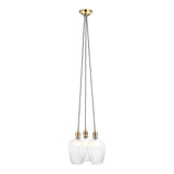Fennhollow Ribbed Cluster 3 Light Pendant - Antique Brass Clear