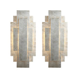 Dunmoor Rectangular Panel Twin Pack Wall Light - Silver