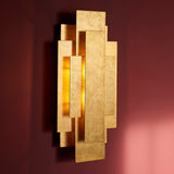 Dunmoor Rectangular Panel Twin Pack Wall Light - Gold