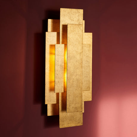 Dunmoor Rectangular Panel Twin Pack Wall Light - Gold