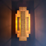 Dunmoor Rectangular Panel Twin Pack Wall Light - Gold