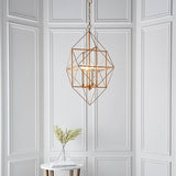 Padgrove Large Angular Framed Multi 4 Light Pendant - Gold Leaf