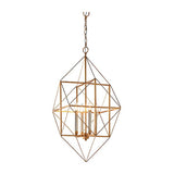 Padgrove Large Angular Framed Multi 4 Light Pendant - Gold Leaf