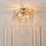 Brayworth Branch Semi-flush Droplets 3 Light Flush Ceiling Light - Aged Gold
