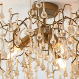 Brayworth Branch Semi-flush Droplets 3 Light Flush Ceiling Light - Aged Gold