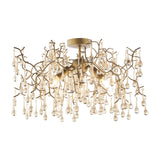 Brayworth Branch Semi-flush Droplets 3 Light Flush Ceiling Light - Aged Gold